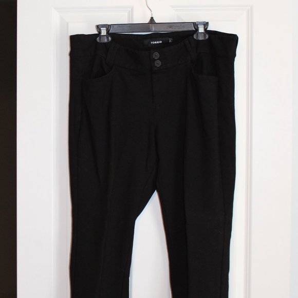 Black Knit-Feel Dress Pants - Picture 1 of 3